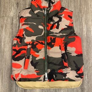 DSQUARED2 Kids Camo Puffer Vest in Orange, Green & Tan